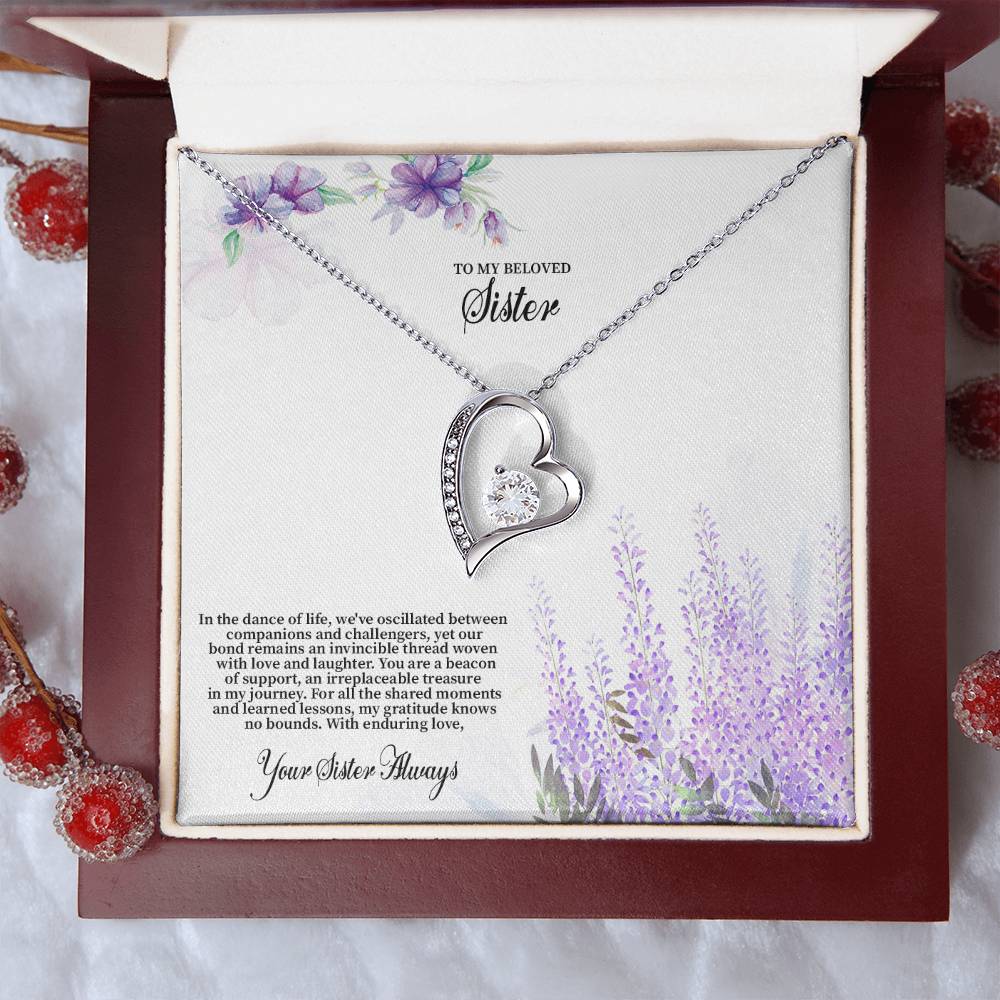 4030c Forever Love Necklace, Gift to my Sister with Beautiful Message Card