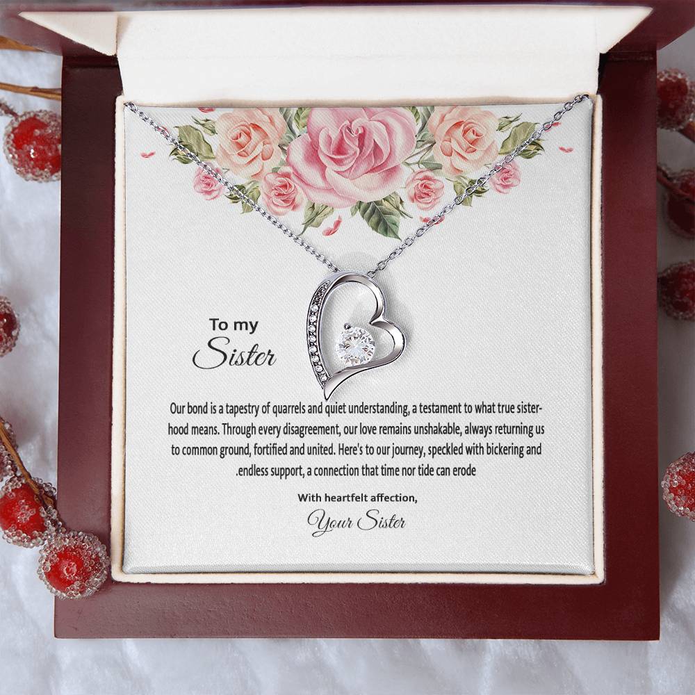 4031c Forever Love Necklace, Gift to my Sister with Beautiful Message Card