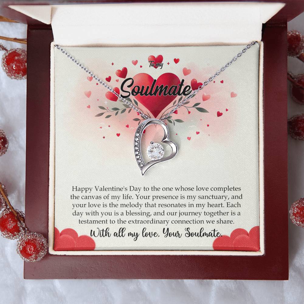 Valentine-st11b Forever Love Necklace, Gift to My Soulmate with Beautiful Message Card