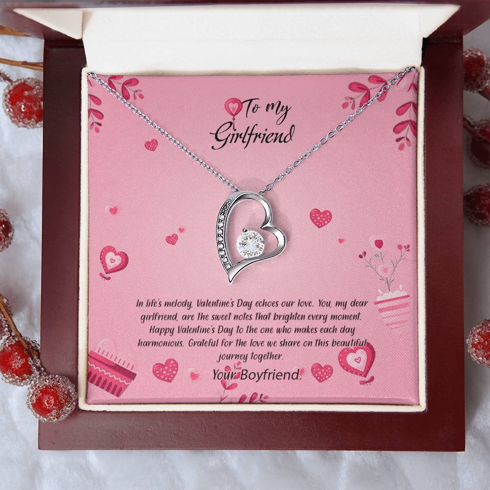 valentine-16c Forever Love Necklace, Gift to my Girlfriend with Beautiful Message Card