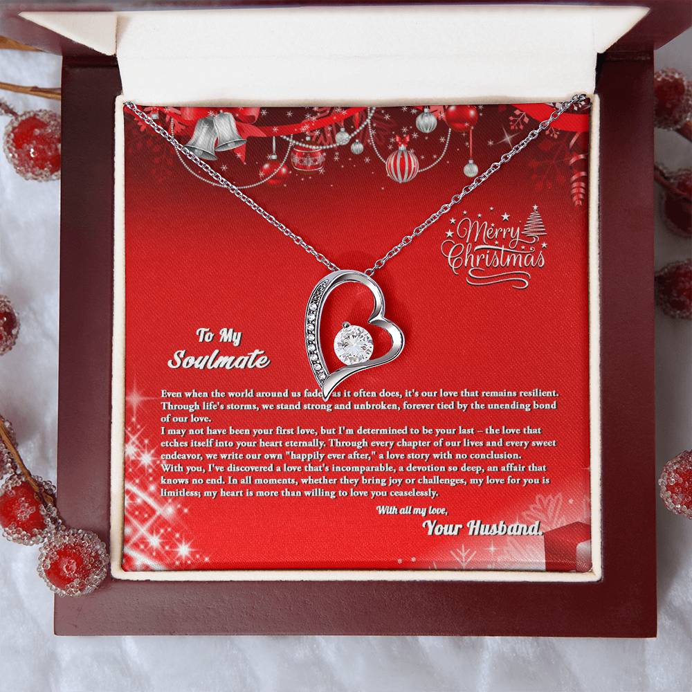 4007b Forever Love Necklace, Gift to My Soulmate with Beautiful Message Card