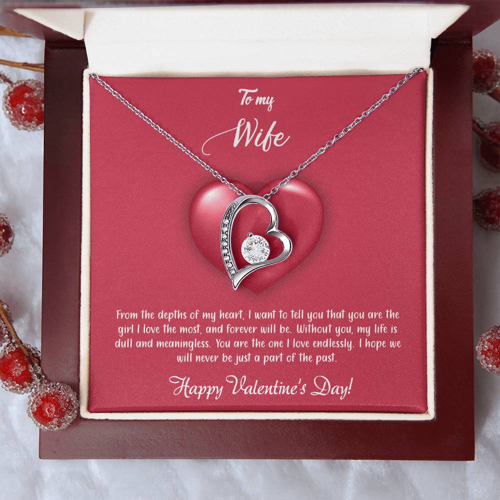 valentine-35a Forever Love Necklace, Gift to my Wife with Beautiful Message Card