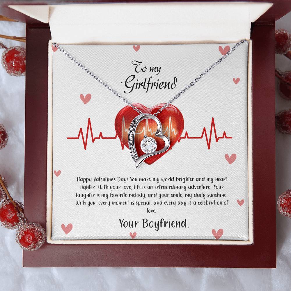 valentine-33c Forever Love Necklace, Gift to my Girlfriend with Beautiful Message Card