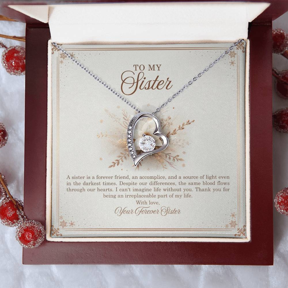 95318b Forever Love Necklace, Gift to my Sister with Beautiful Message Card