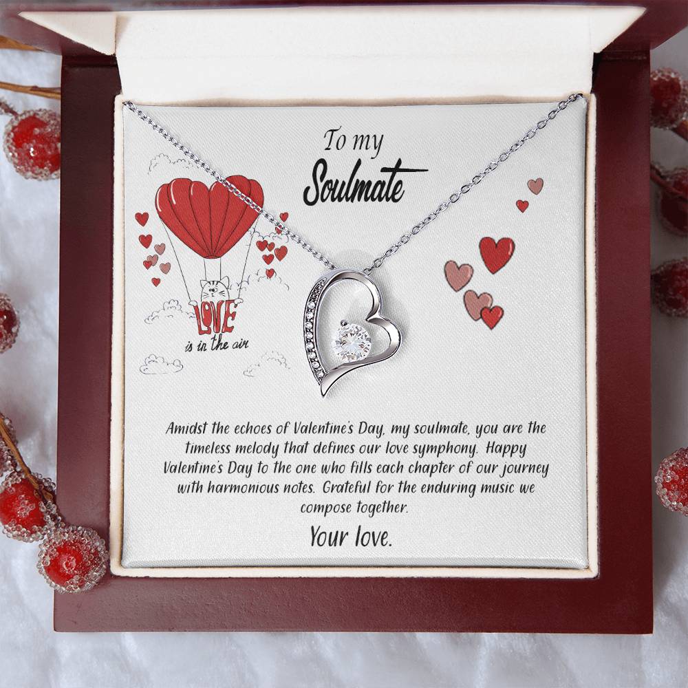 valentine-24b Forever Love Necklace, Gift to My Soulmate with Beautiful Message Card