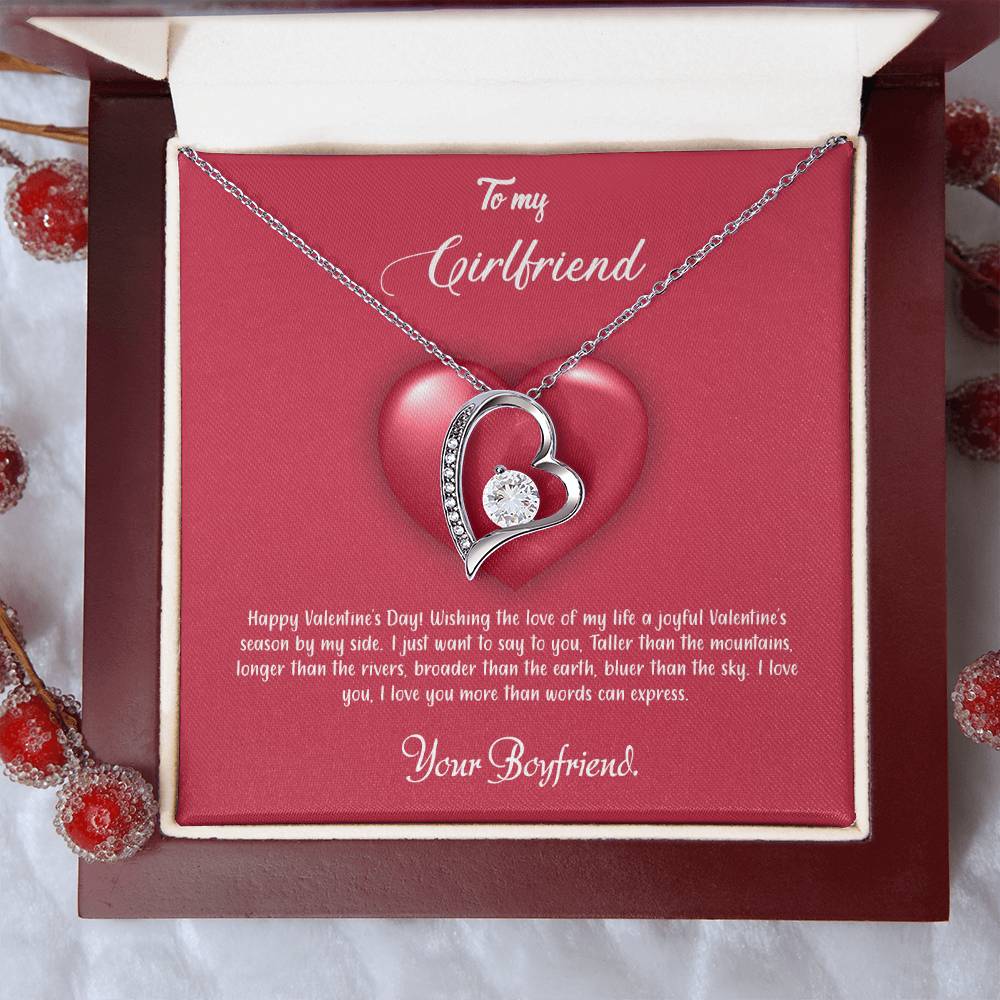 valentine-35c Forever Love Necklace, Gift to my Girlfriend with Beautiful Message Card