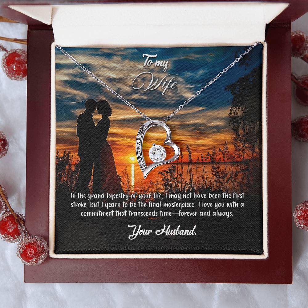 valentine-3a Forever Love Necklace, Gift to my Wife with Beautiful Message Card