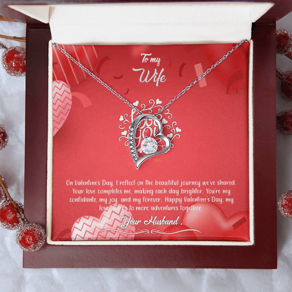 valentine-4a Forever Love Necklace, Gift to my Wife with Beautiful Message Card