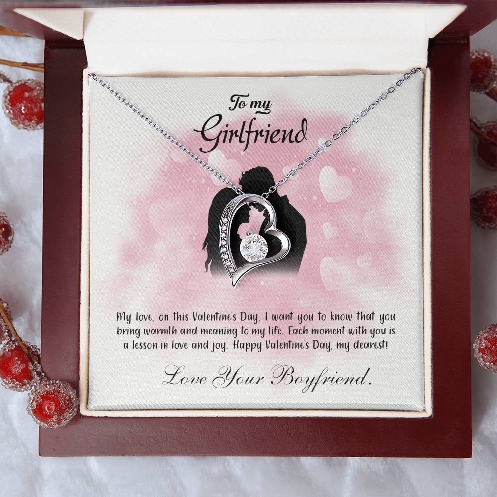 valentine-5c Forever Love Necklace, Gift to my Girlfriend with Beautiful Message Card