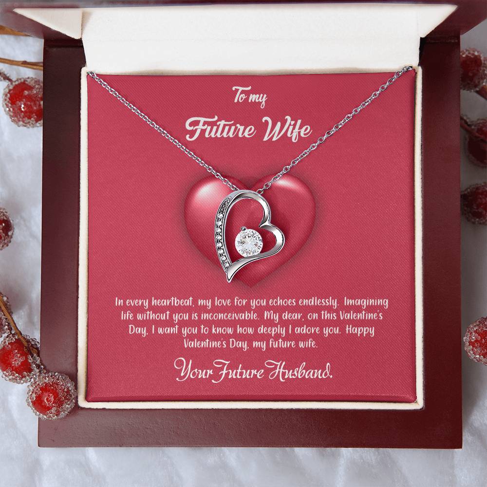 valentine-35d Forever Love Necklace, Gift to my Future Wife with Beautiful Message Card