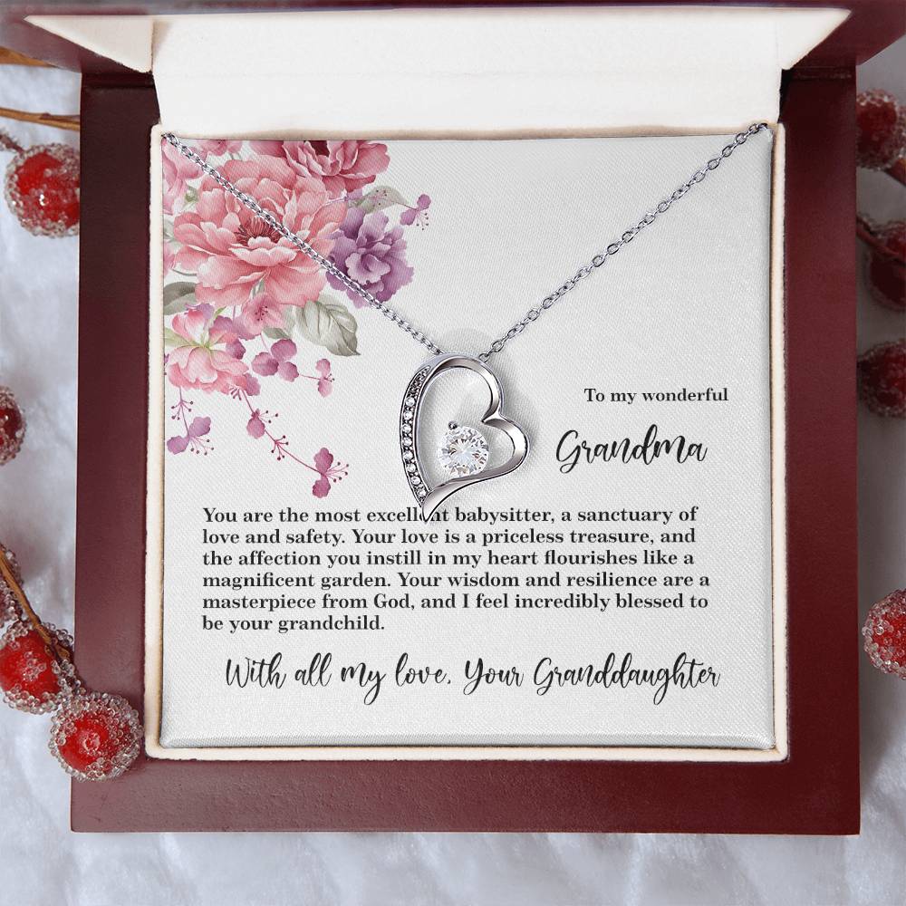 4027d Forever Love Necklace, Gift to my Grandma with Beautiful Message Card