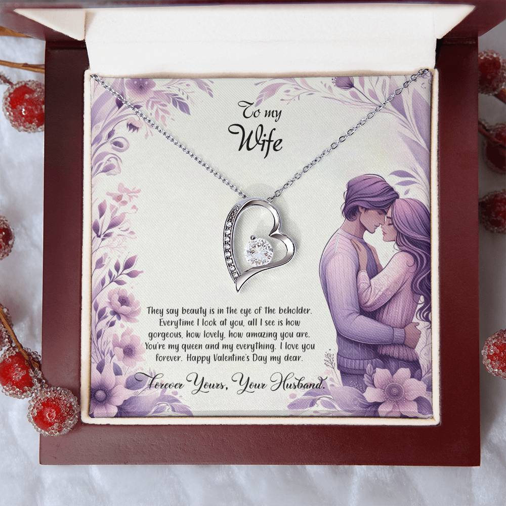 Valentine-st25a Forever Love Necklace, Gift to my Wife with Beautiful Message Card