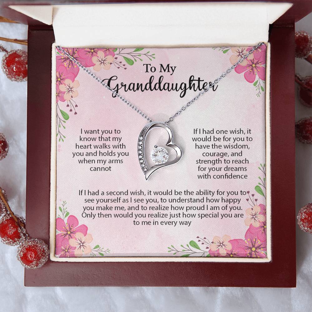 4035 Forever Love Necklace, Gift to my Granddaughter with Beautiful Message Card