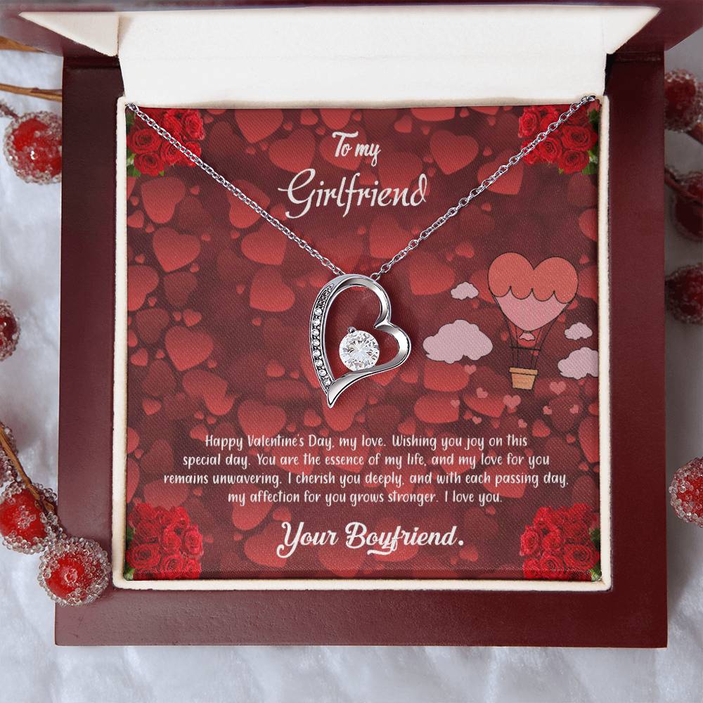 valentine-27c Forever Love Necklace, Gift to my Girlfriend with Beautiful Message Card