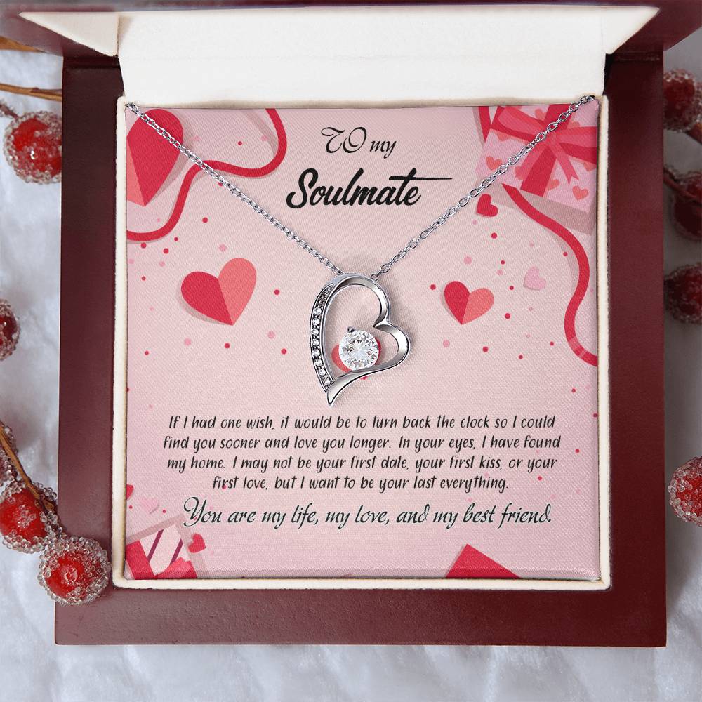 valentine-15b Forever Love Necklace, Gift to My Soulmate with Beautiful Message Card