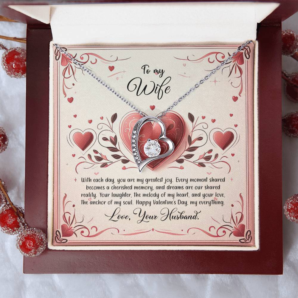 Valentine-st12a Forever Love Necklace, Gift to my Wife with Beautiful Message Card