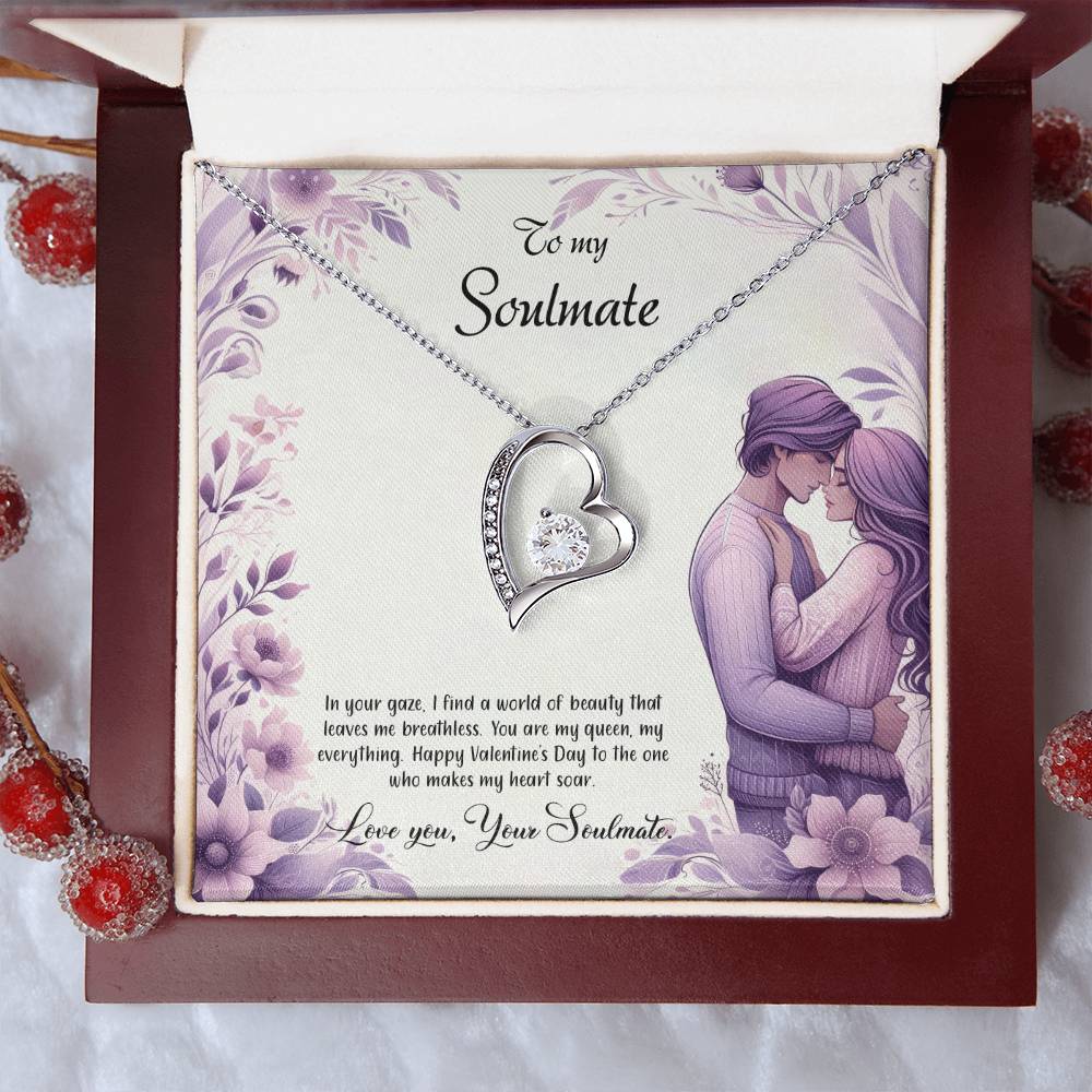 Valentine-st25b Forever Love Necklace, Gift to My Soulmate with Beautiful Message Card