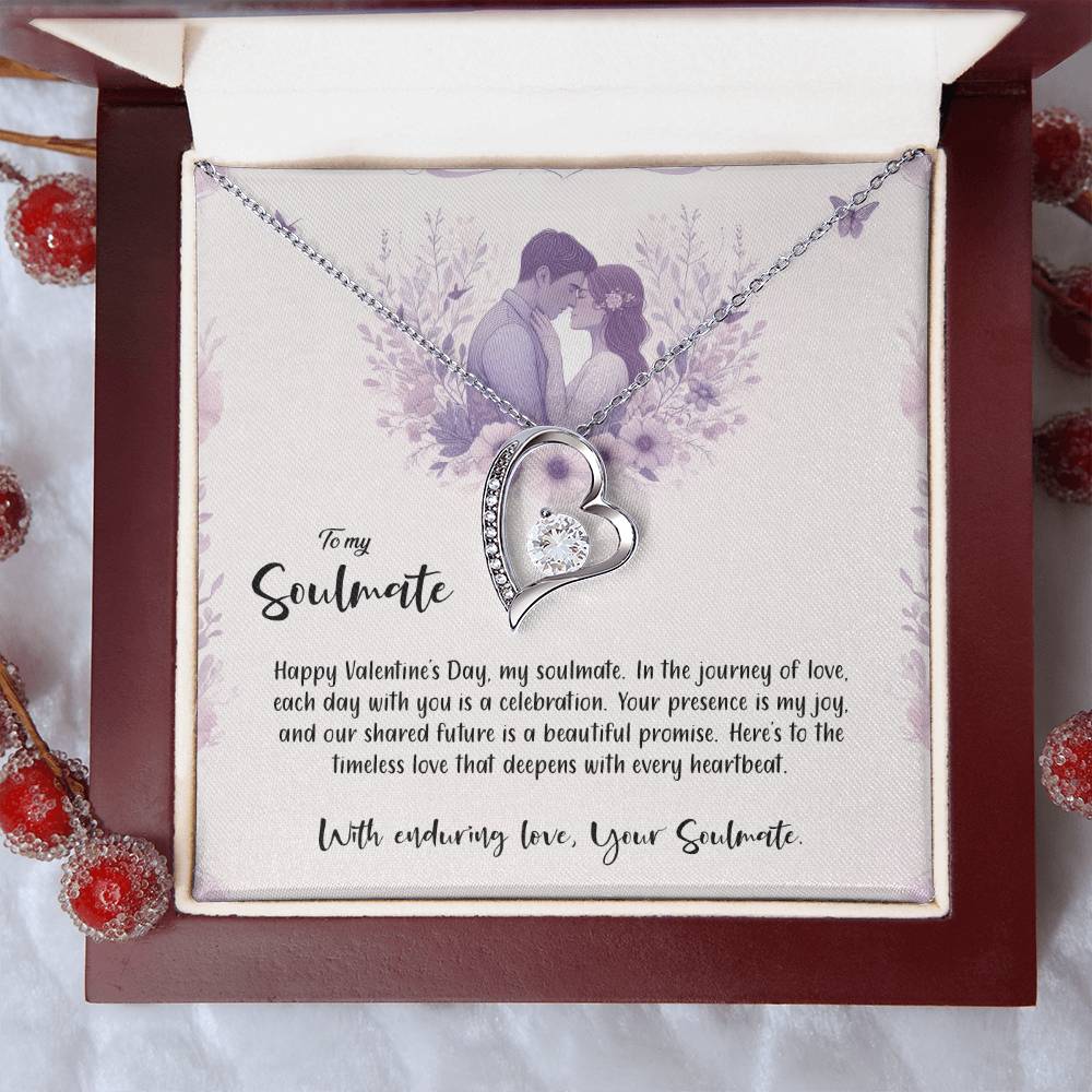 Valentine-st14b Forever Love Necklace, Gift to My Soulmate with Beautiful Message Card