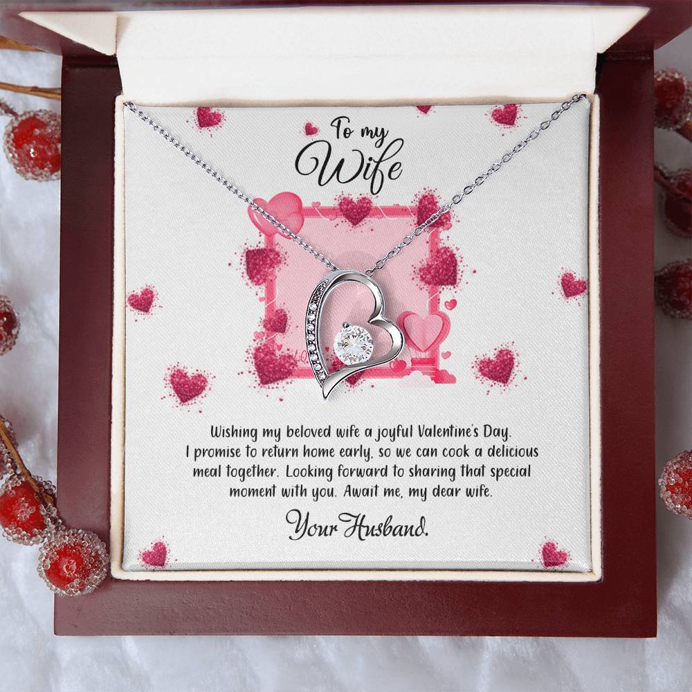 valentine-32b Forever Love Necklace, Gift to My Soulmate with Beautiful Message Card