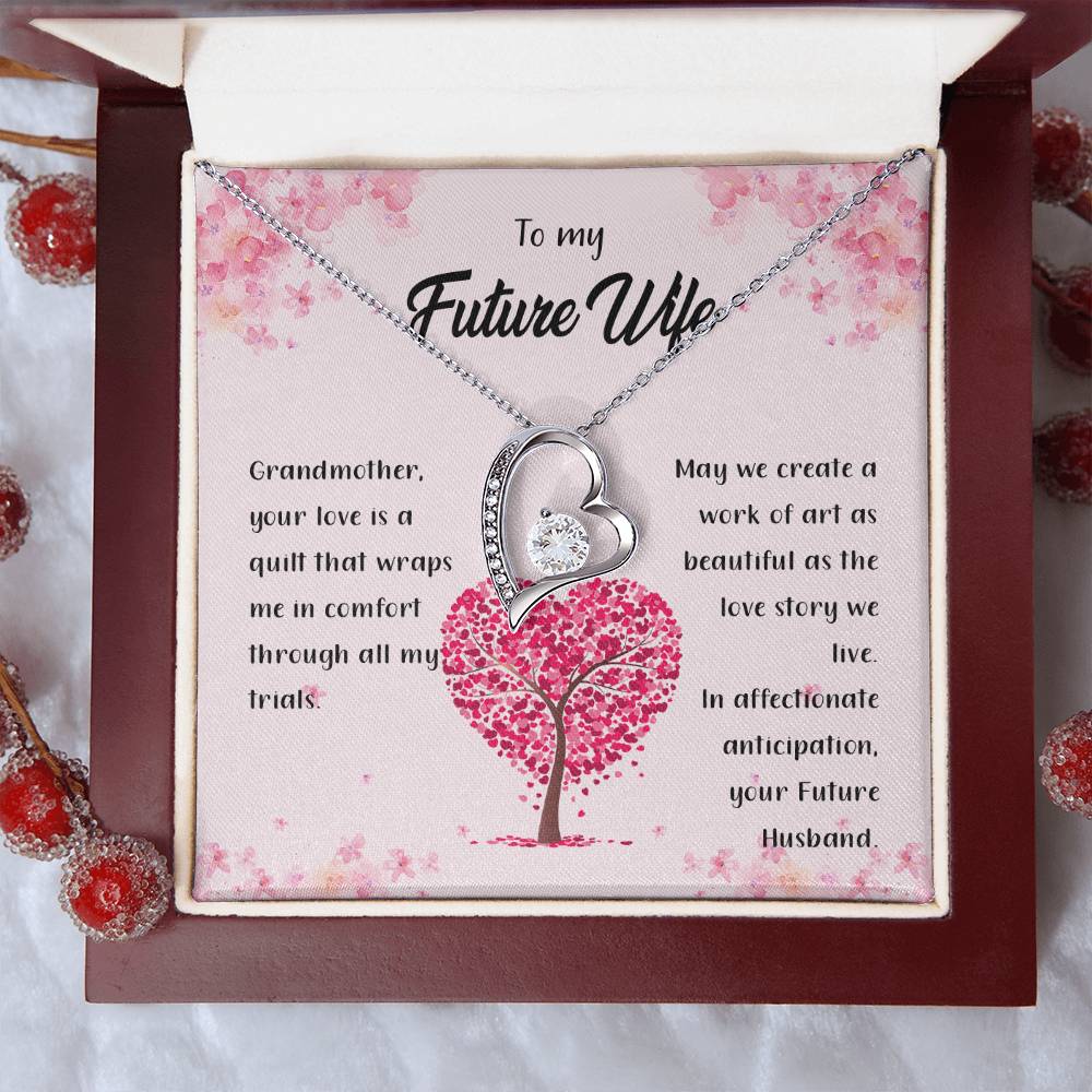 4042b fix Forever Love Necklace, Gift to my Future Wife with Beautiful Message Card