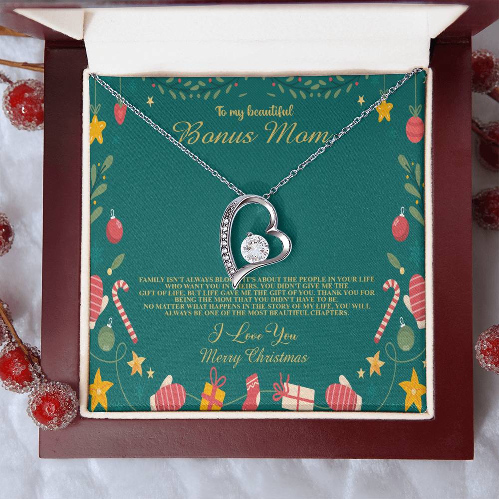 94098c Forever Love Necklace, Gift to my Stepmom with Beautiful Message Card