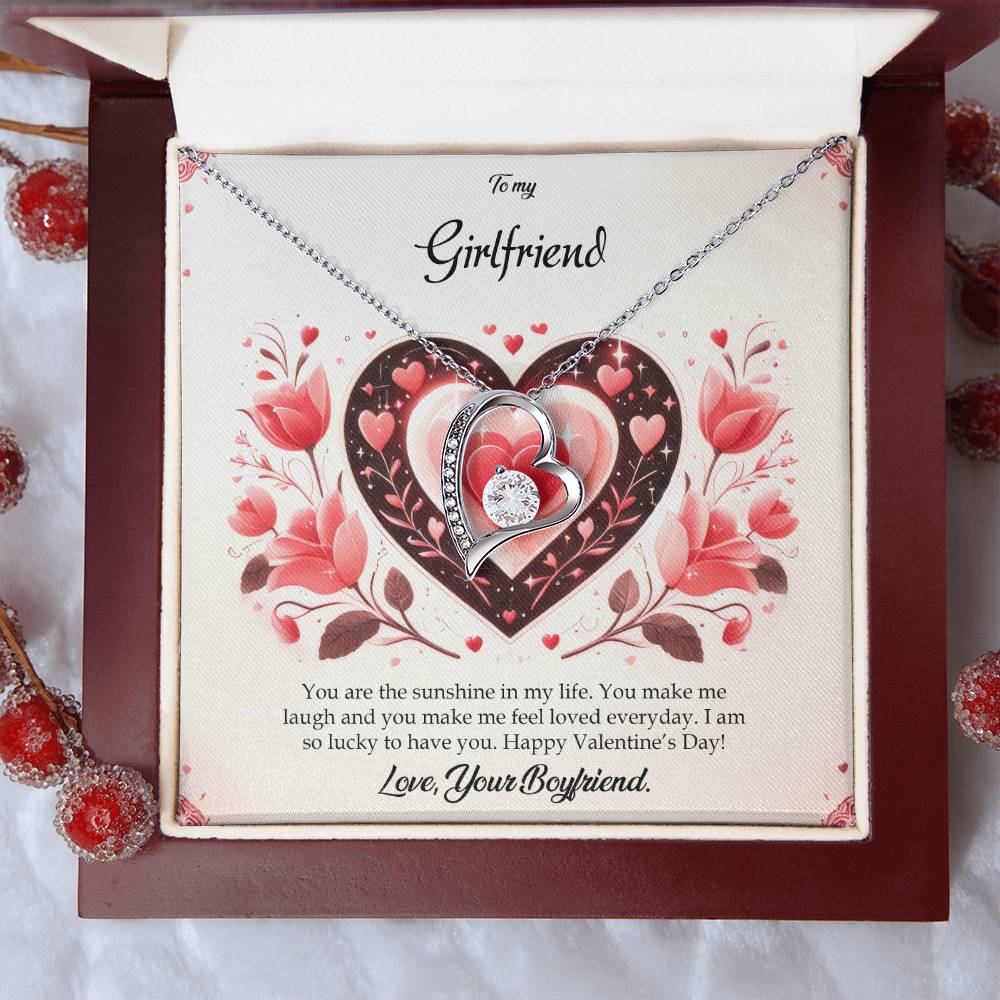 Valentine-st5c Forever Love Necklace, Gift to my Girlfriend with Beautiful Message Card