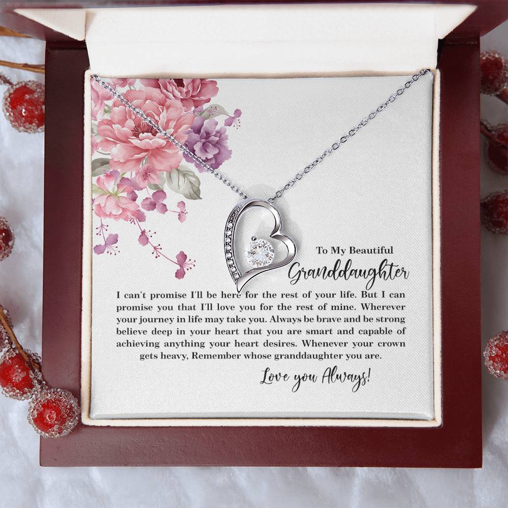 4027c Forever Love Necklace, Gift to my Granddaughter with Beautiful Message Card