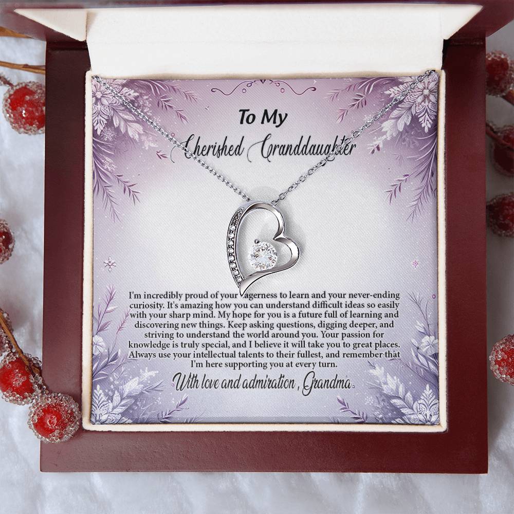 4054c Forever Love Necklace, Gift to my Granddaughter with Beautiful Message Card