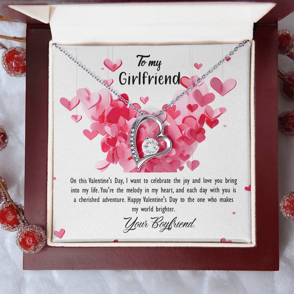 valentine-26c Forever Love Necklace, Gift to my Girlfriend with Beautiful Message Card