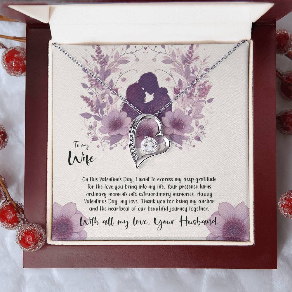 Valentine-st9a Forever Love Necklace, Gift to my Wife with Beautiful Message Card