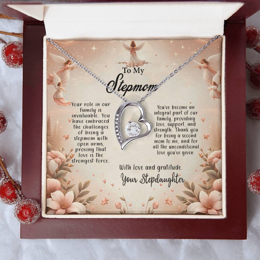 4052b Forever Love Necklace, Gift to my Stepmom with Beautiful Message Card