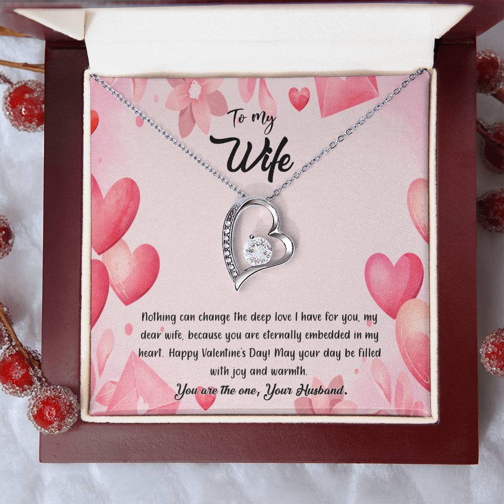 valentine-37a Forever Love Necklace, Gift to my Wife with Beautiful Message Card