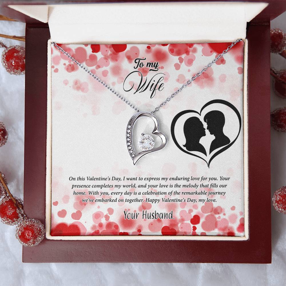 valentine-36a Forever Love Necklace, Gift to my Wife with Beautiful Message Card