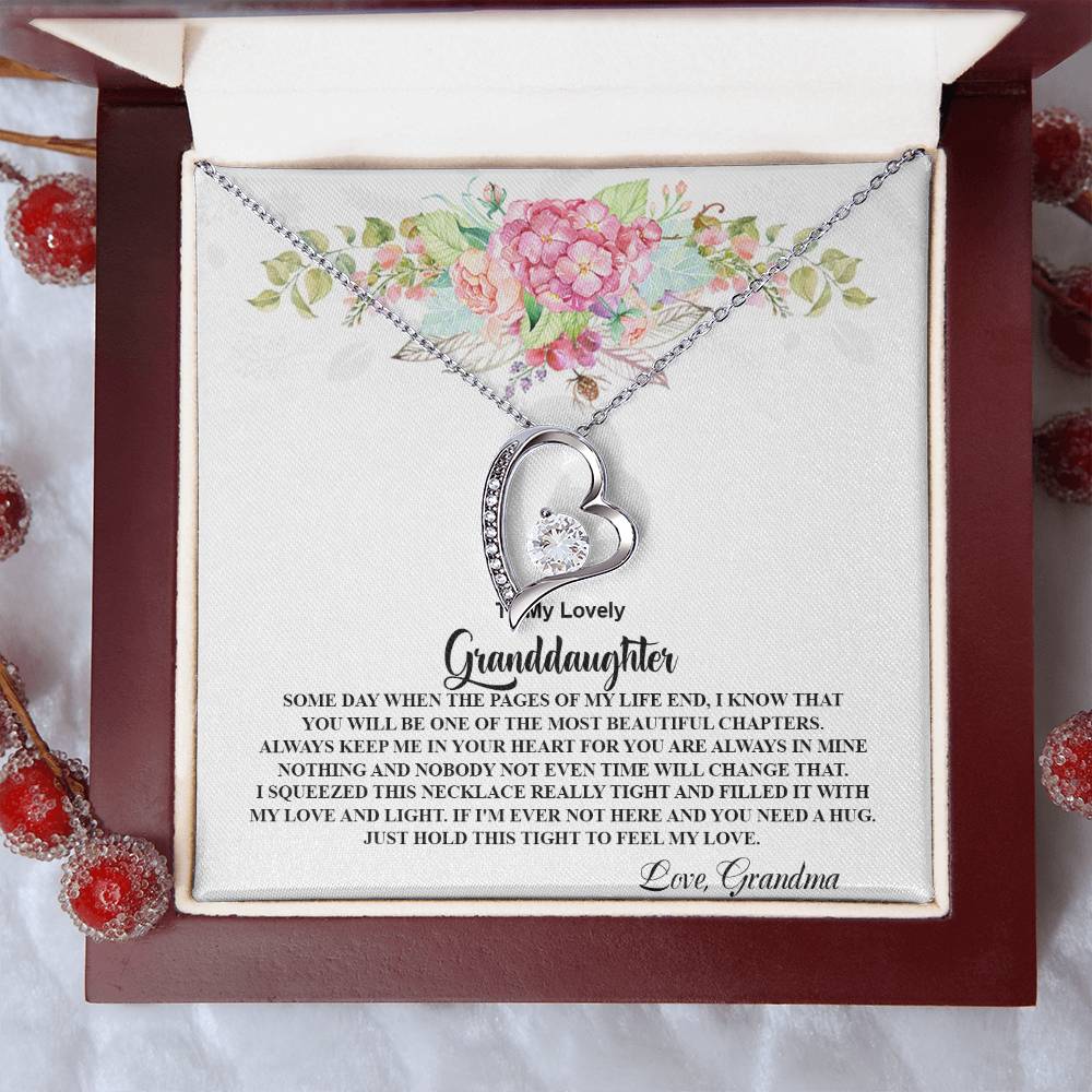 4026 b Forever Love Necklace, Gift to my Granddaughter with Beautiful Message Card