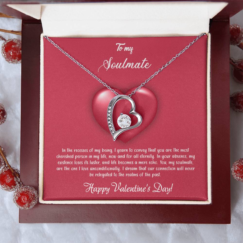 valentine-35b Forever Love Necklace, Gift to My Soulmate with Beautiful Message Card