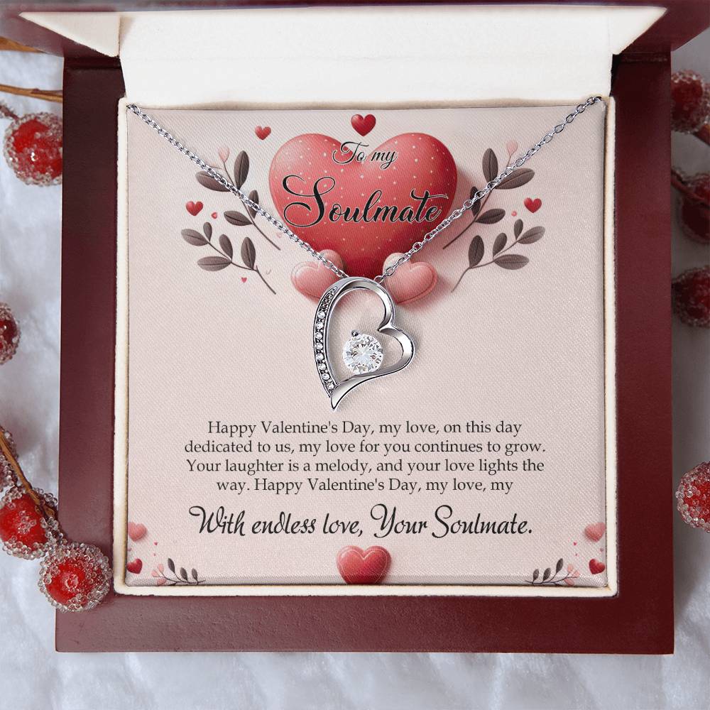 Valentine-st13b Forever Love Necklace, Gift to My Soulmate with Beautiful Message Card