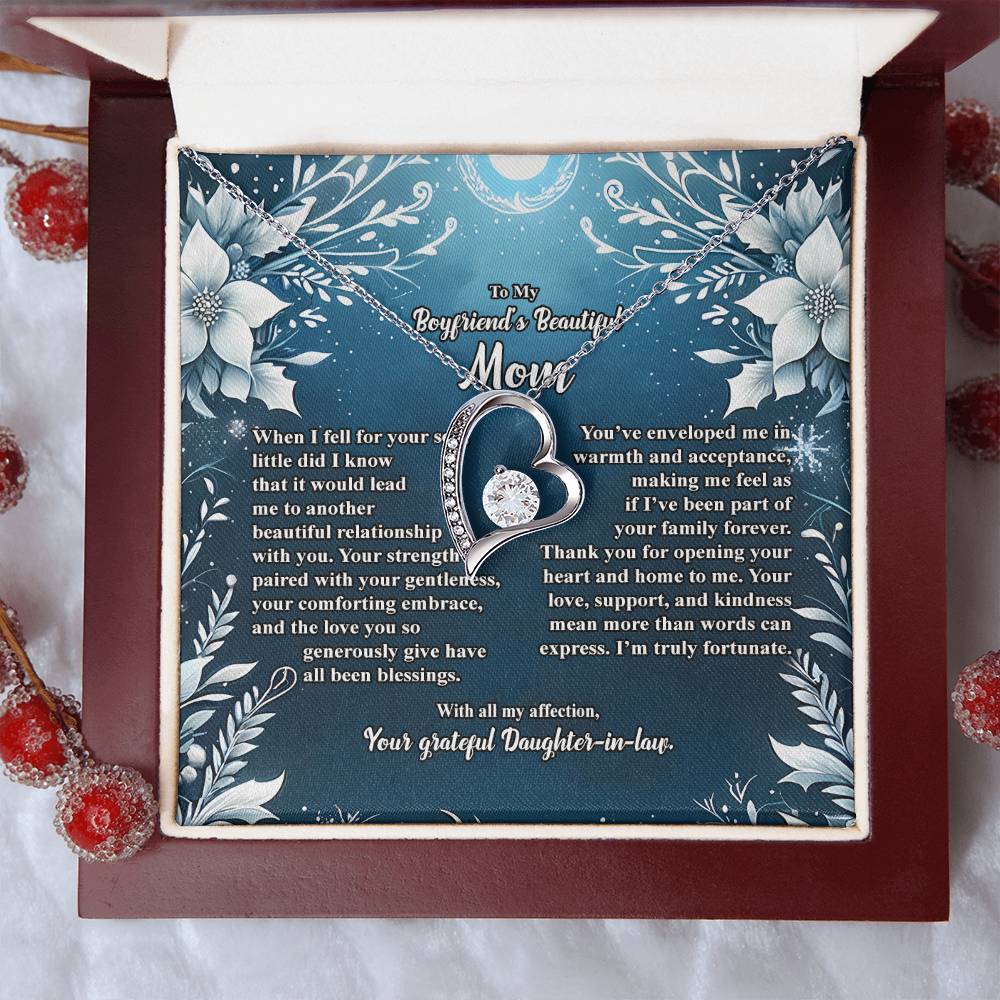 4046c Forever Love Necklace, Gift to my Boyfriend's Mom with Beautiful Message Card