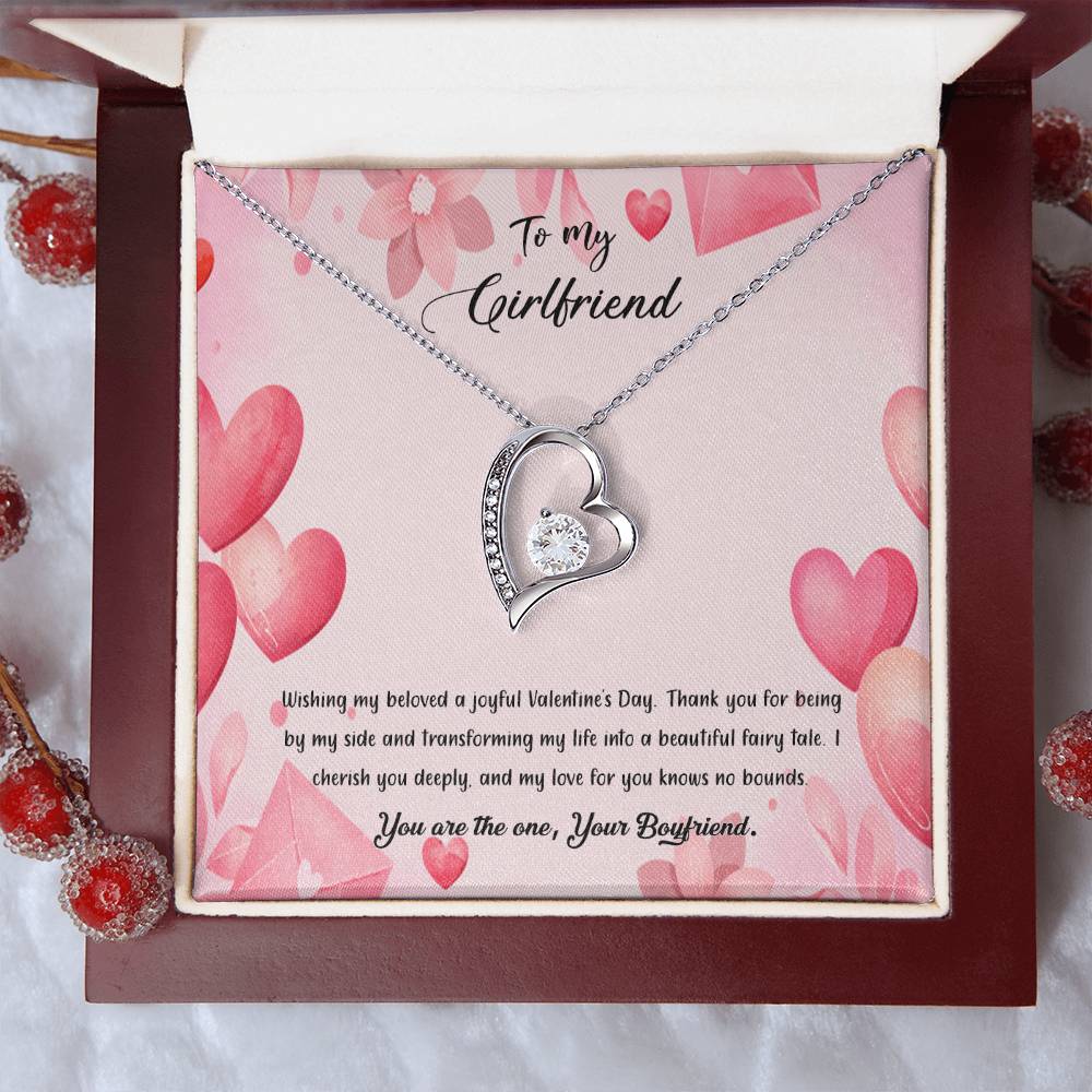 valentine-37c Forever Love Necklace, Gift to my Girlfriend with Beautiful Message Card