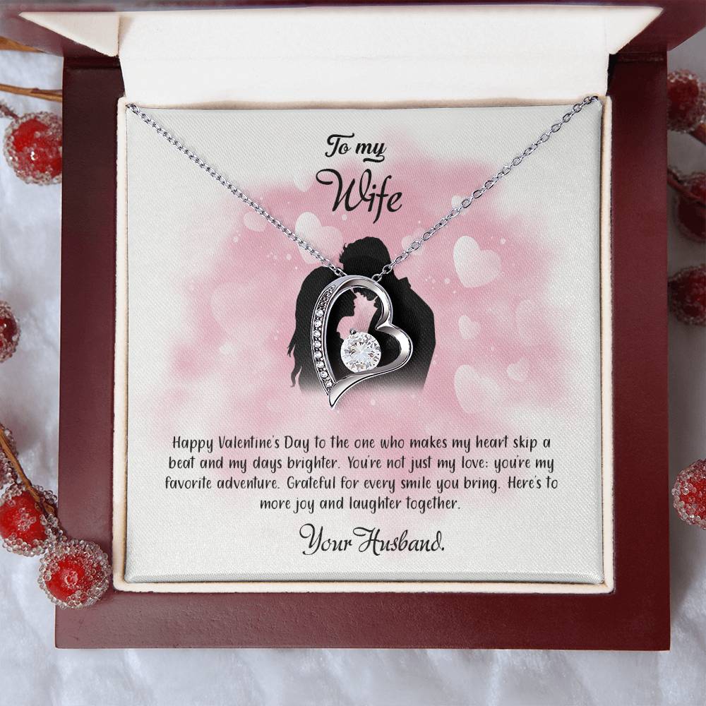 valentine-5a Forever Love Necklace, Gift to my Wife with Beautiful Message Card