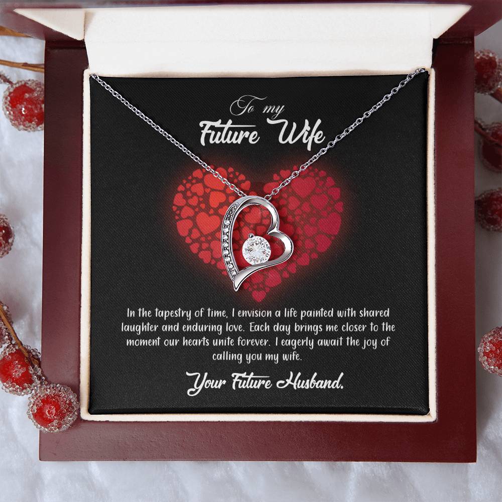 valentine-23d Forever Love Necklace, Gift to my Future Wife with Beautiful Message Card