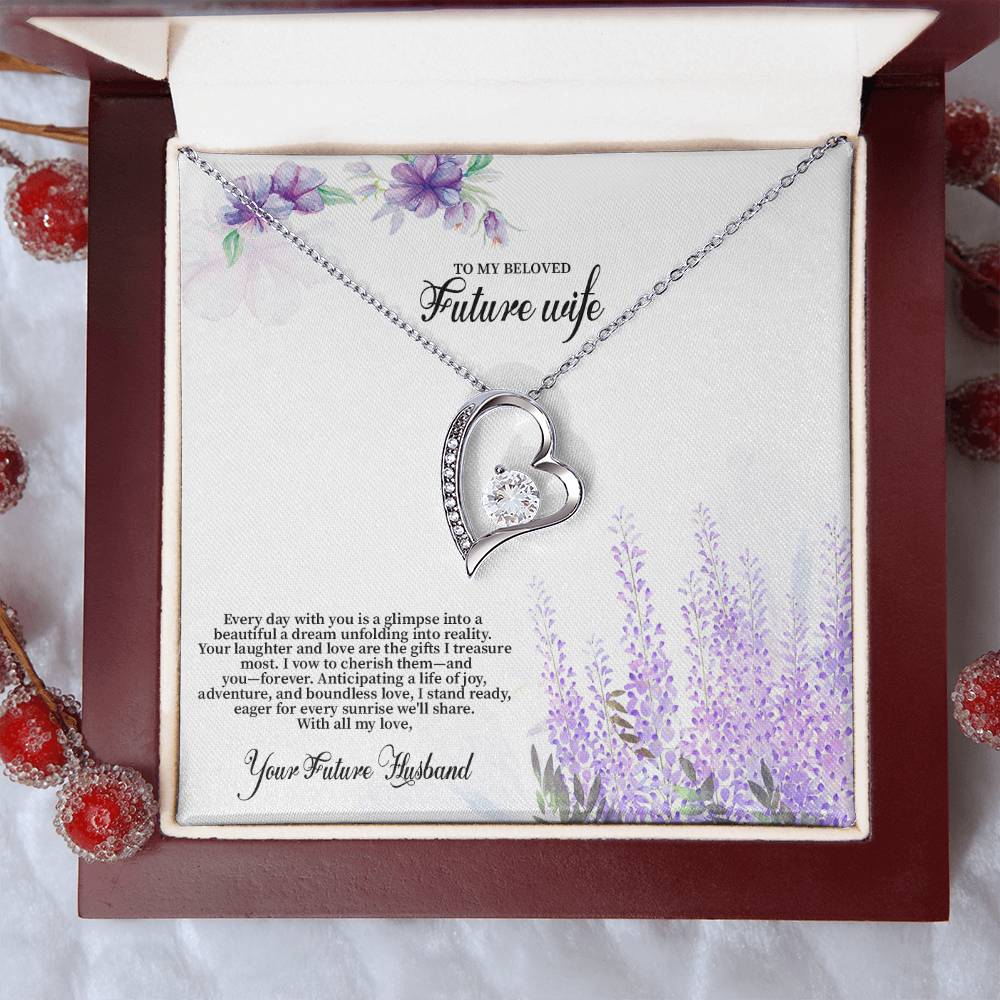 4030 (3) Forever Love Necklace, Gift to my Future Wife with Beautiful Message Card