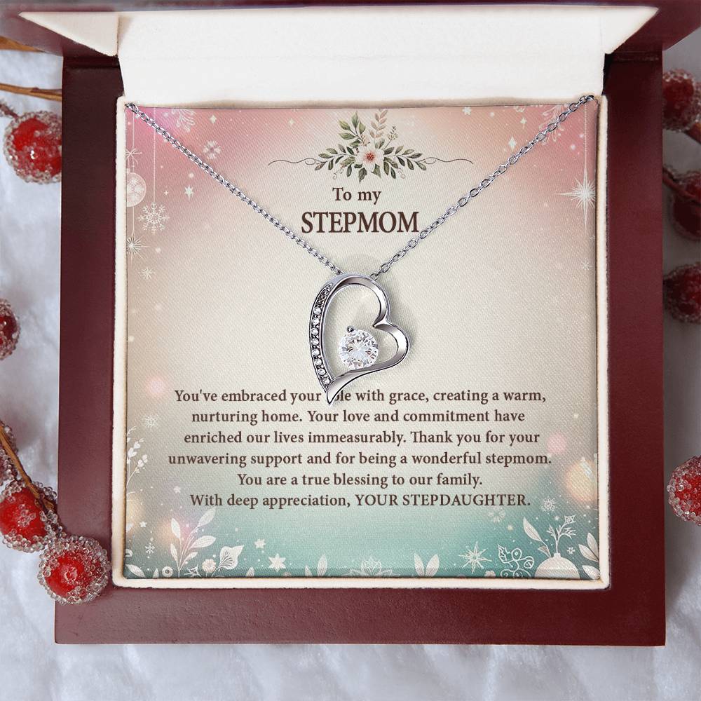 4057k Forever Love Necklace, Gift to my Stepmom with Beautiful Message Card