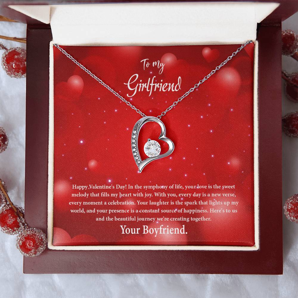 valentine-34c Forever Love Necklace, Gift to my Girlfriend with Beautiful Message Card