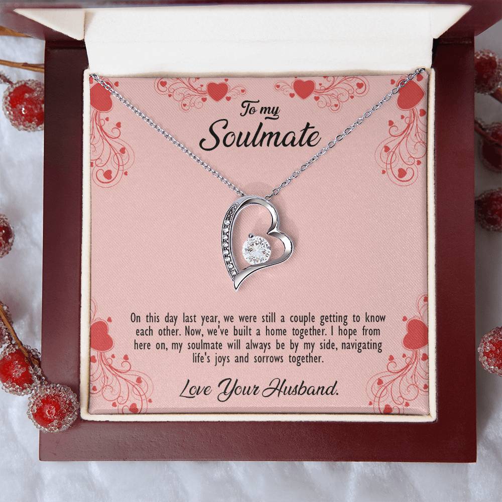 valentine-29b Forever Love Necklace, Gift to My Soulmate with Beautiful Message Card