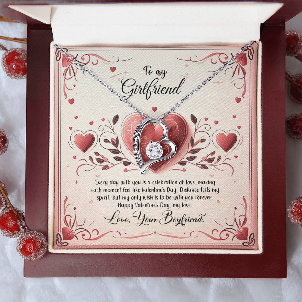 Valentine-st12c Forever Love Necklace, Gift to my Girlfriend with Beautiful Message Card