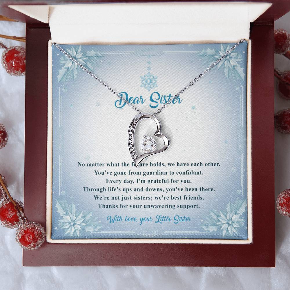 95315b Forever Love Necklace, Gift to my Sister with Beautiful Message Card