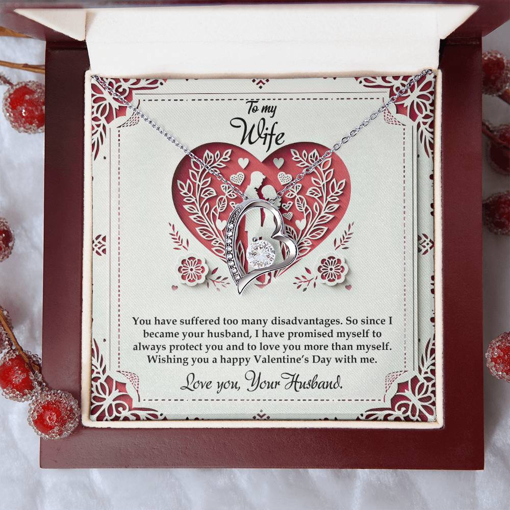 Valentine-st16a Forever Love Necklace, Gift to my Wife with Beautiful Message Card