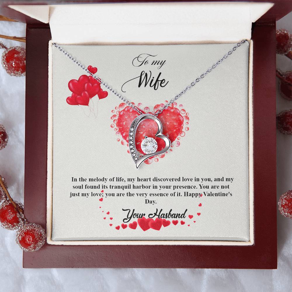 valentine-20a Forever Love Necklace, Gift to my Wife with Beautiful Message Card