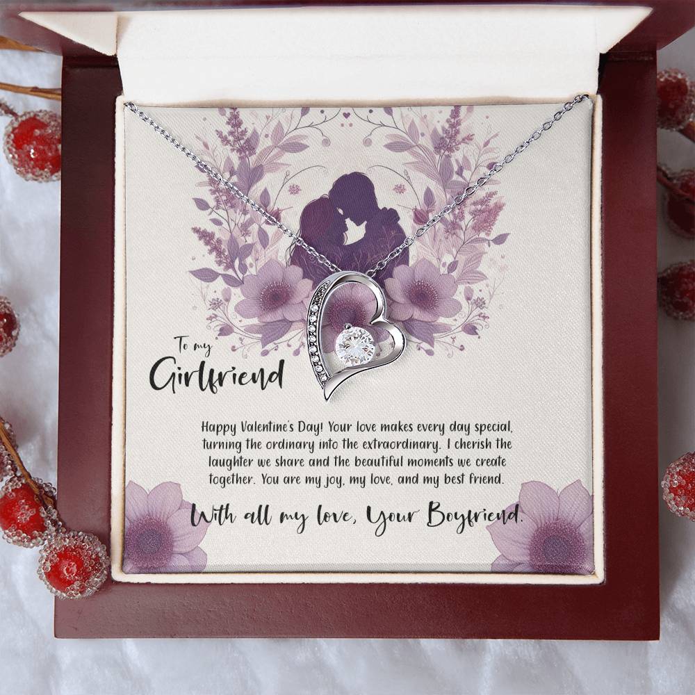 Valentine-st9c Forever Love Necklace, Gift to my Girlfriend with Beautiful Message Card