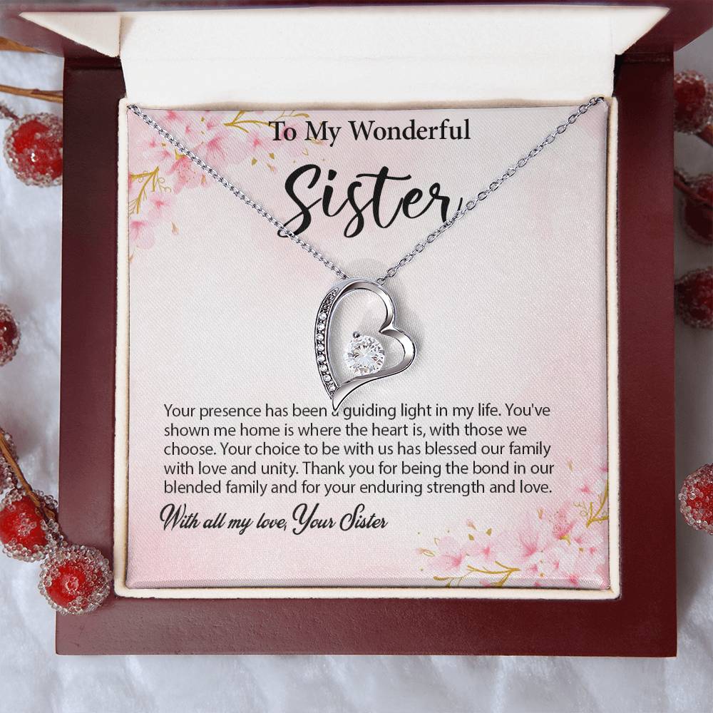 4029c Forever Love Necklace, Gift to my Sister with Beautiful Message Card